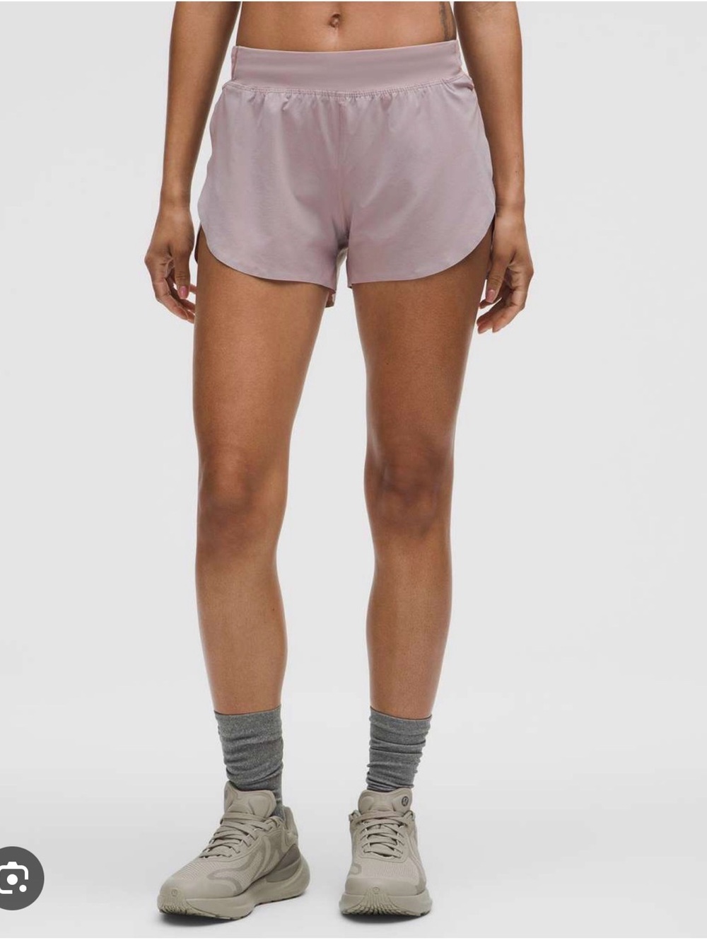 Lululemon Fast and Free High-Rise Split Shorts XS in Mauve Gray